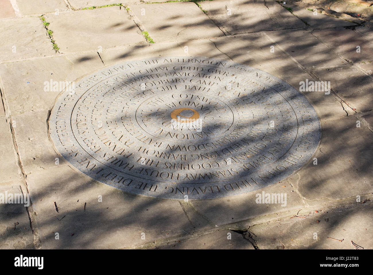 Cotswold Way Beginning & End Stone in the Market Square at Chipping