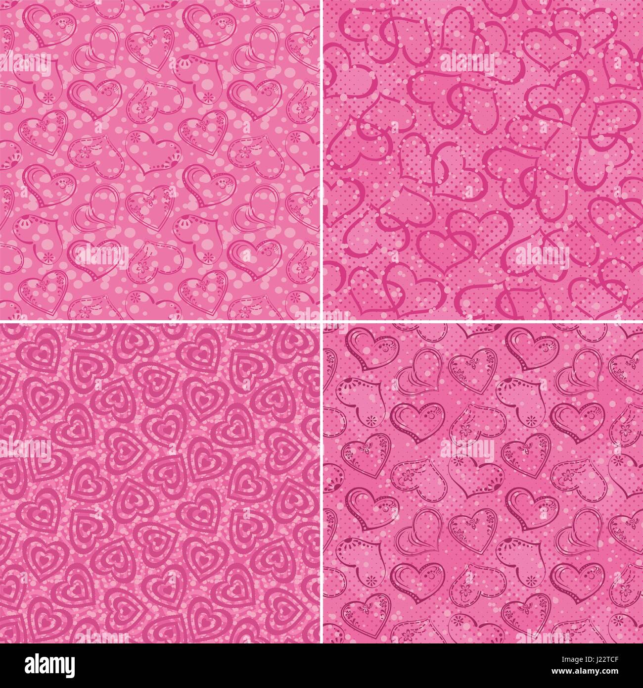 Set of valentine hearts seamless patterns Stock Vector Image & Art - Alamy