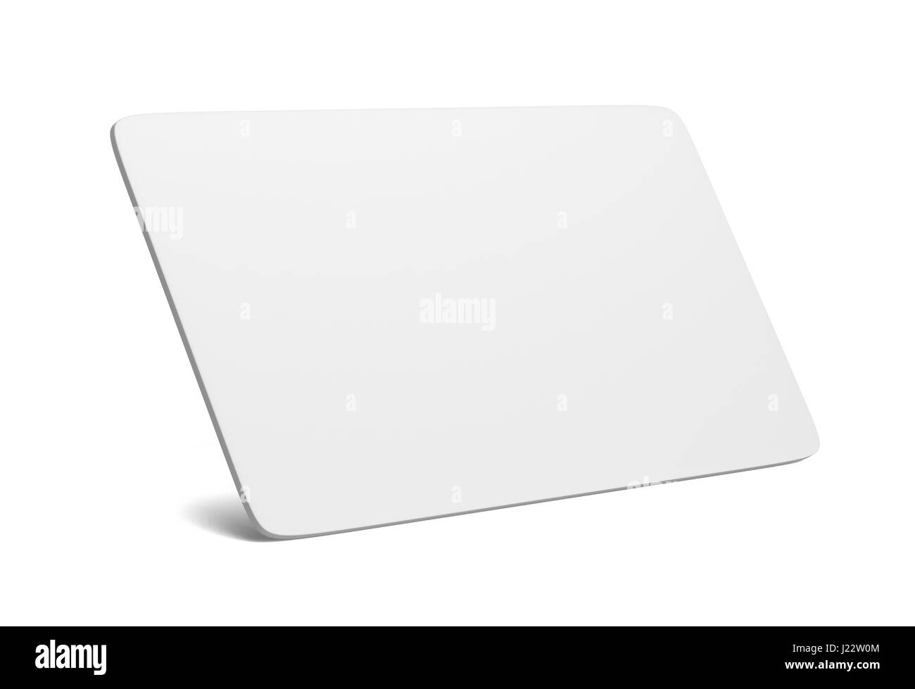 White blank card on white background Stock Photo - Alamy