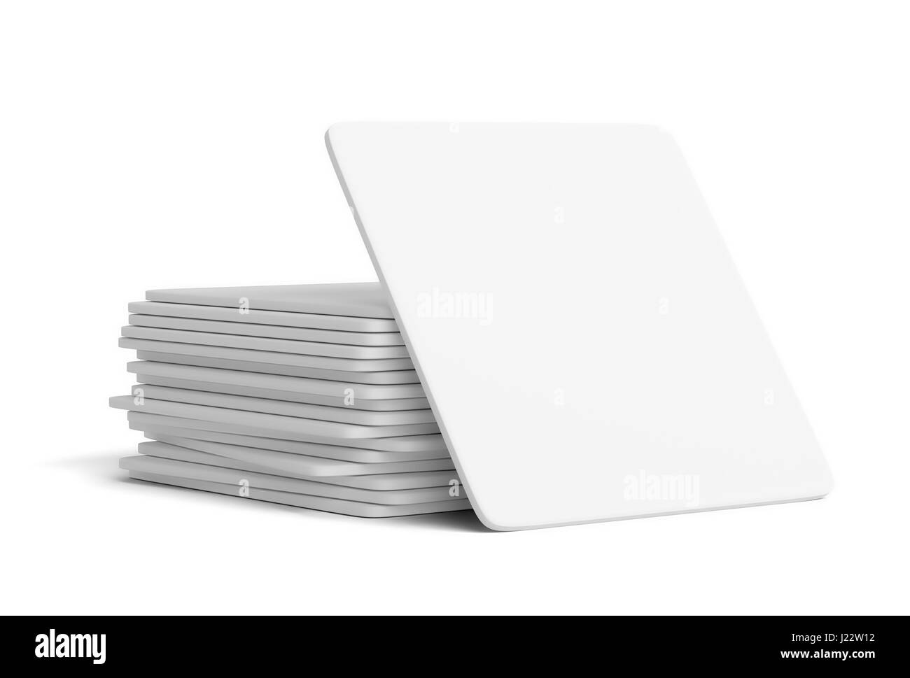 White blank card and stack of cards Stock Photo Alamy
