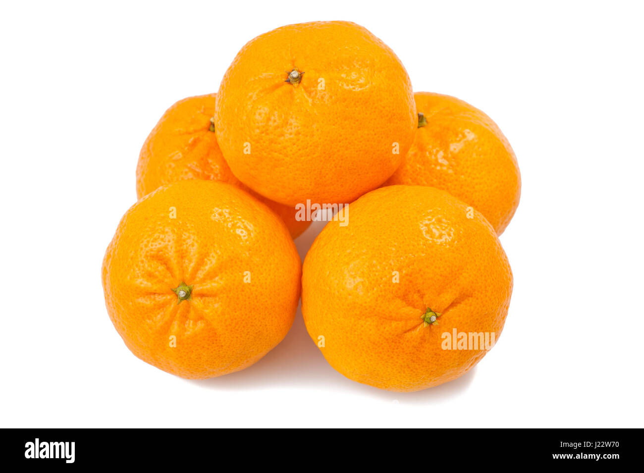 Grouop of  mandarins isolated on white Stock Photo