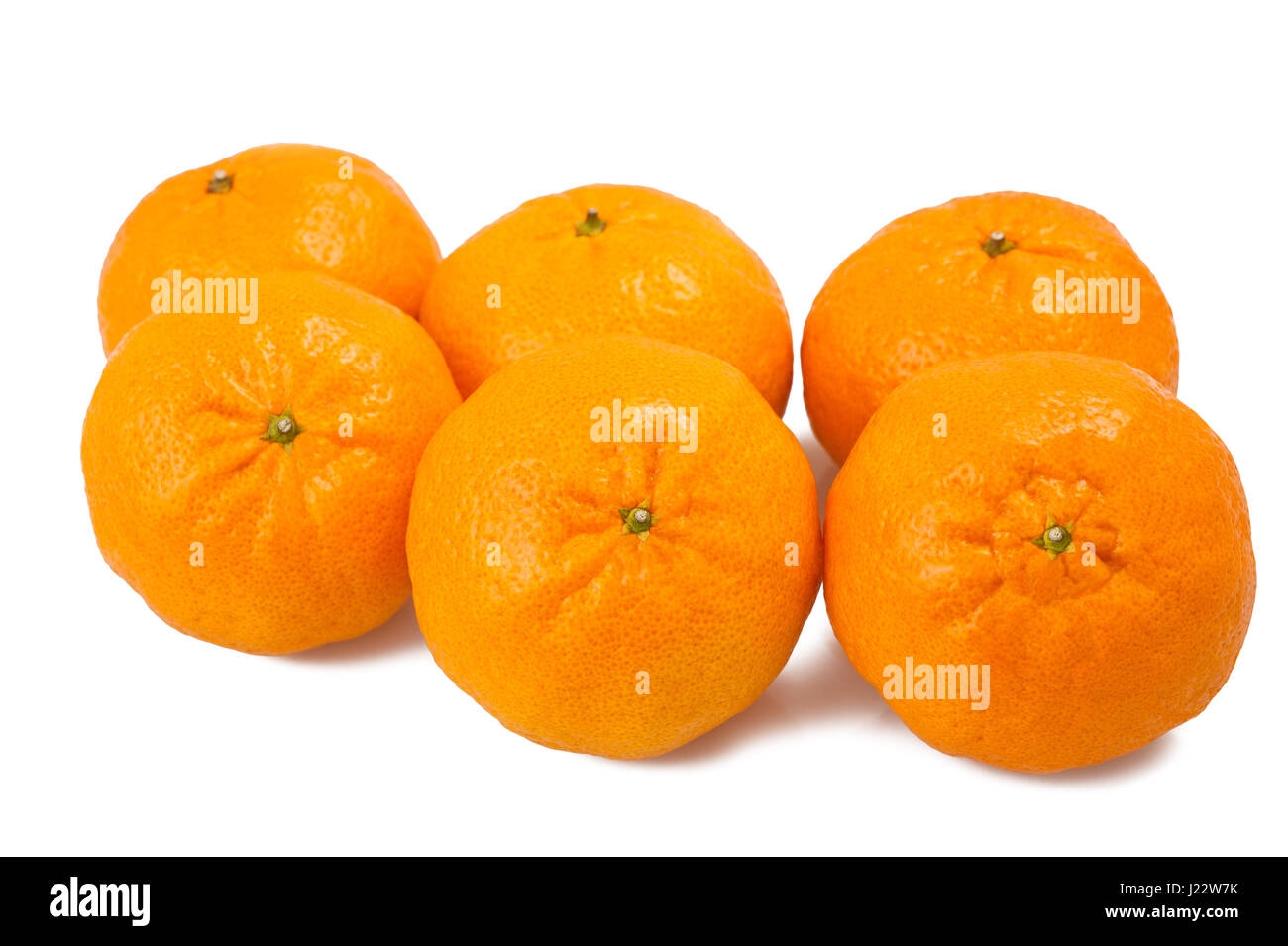 Grouop of  mandarins isolated on white Stock Photo