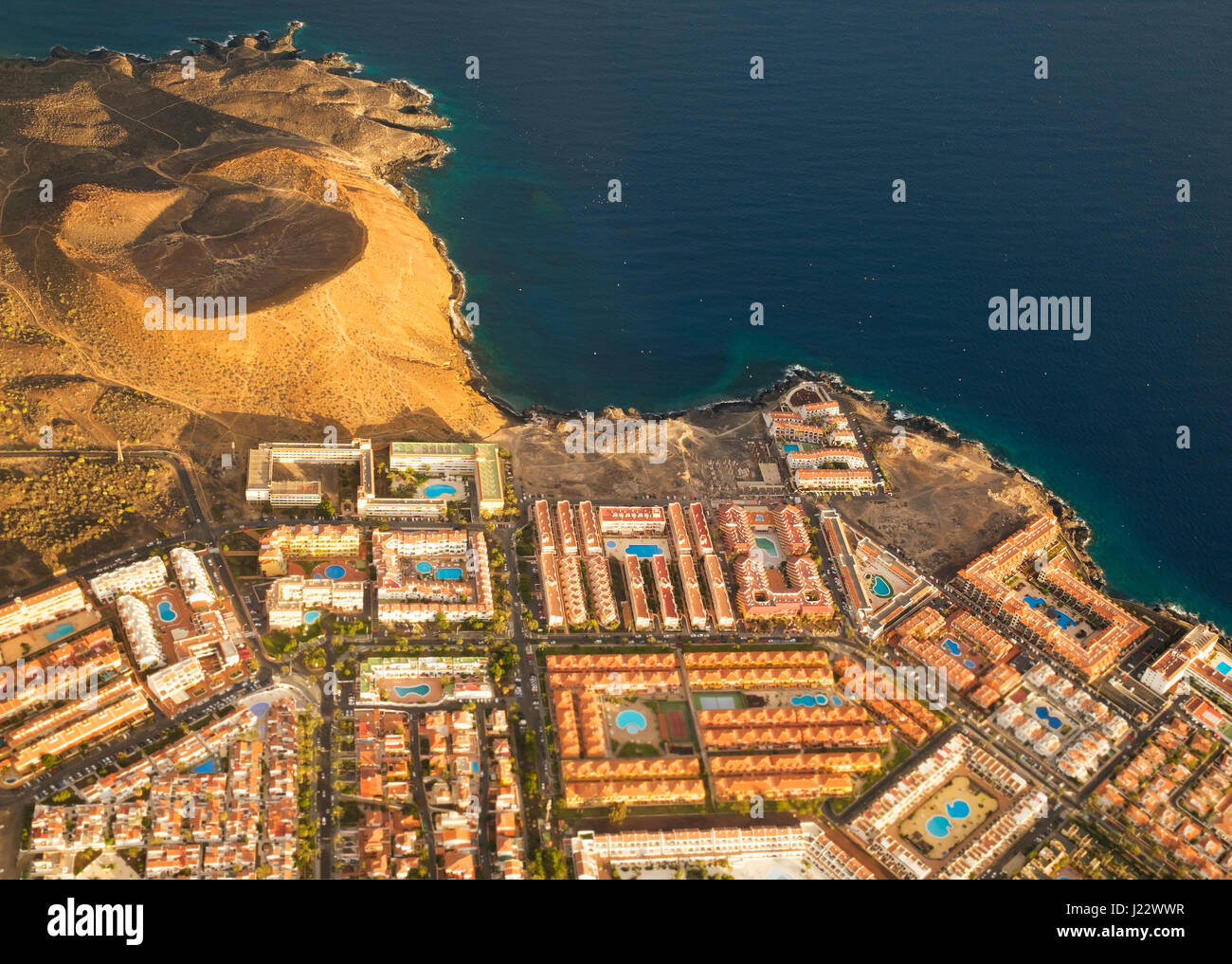 Luftbild, Montana Amarilla, Costa del Silencio, Teneriffa, Kanarische Inseln, Spanien Stock Photo