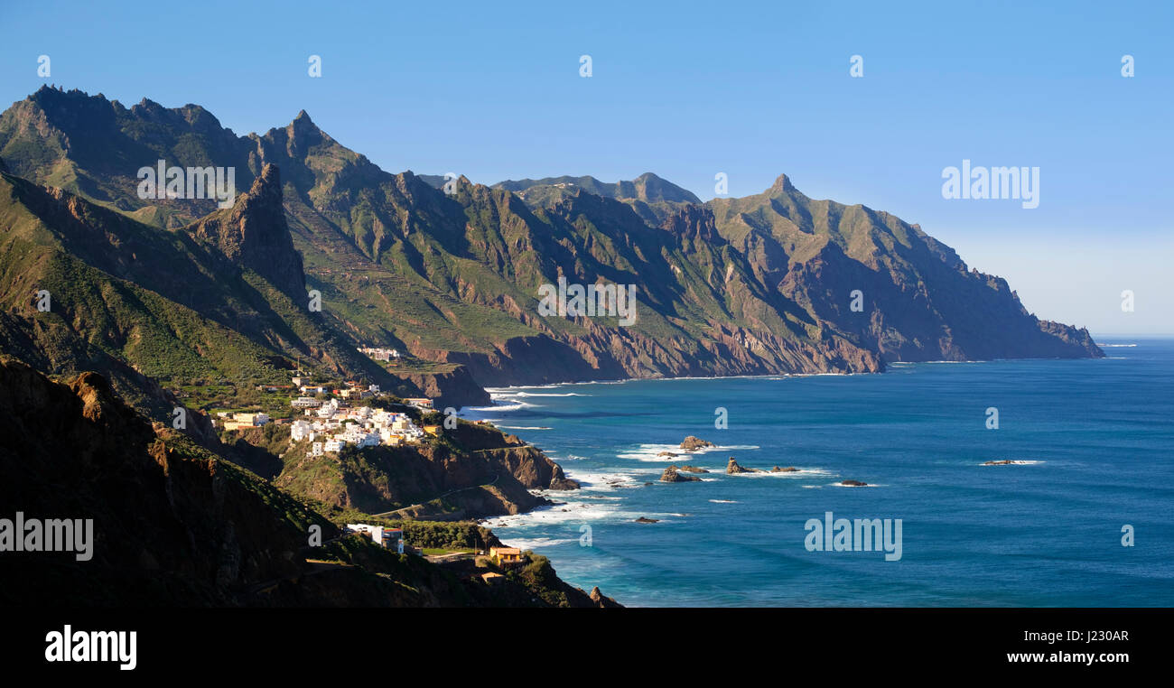 Dorf Almaciga, Anaga-Gebirge, Teneriffa, Kanarische Inseln, Spanien Stock Photo