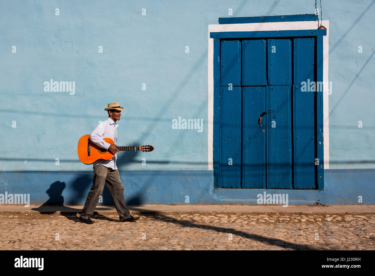 Musician in Trinidad, Cuba Stock Photo
