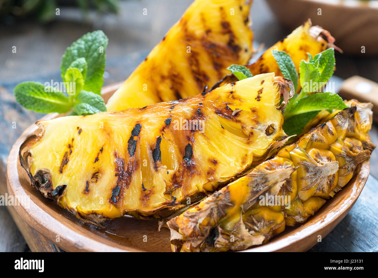 Grilled pineapple slices Stock Photo Alamy