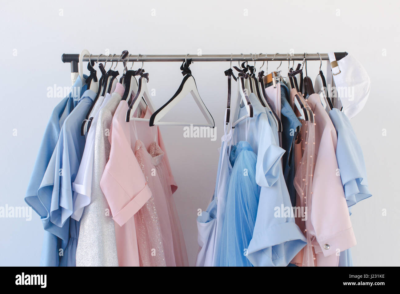 Clothing on hangers Stock Photo Alamy