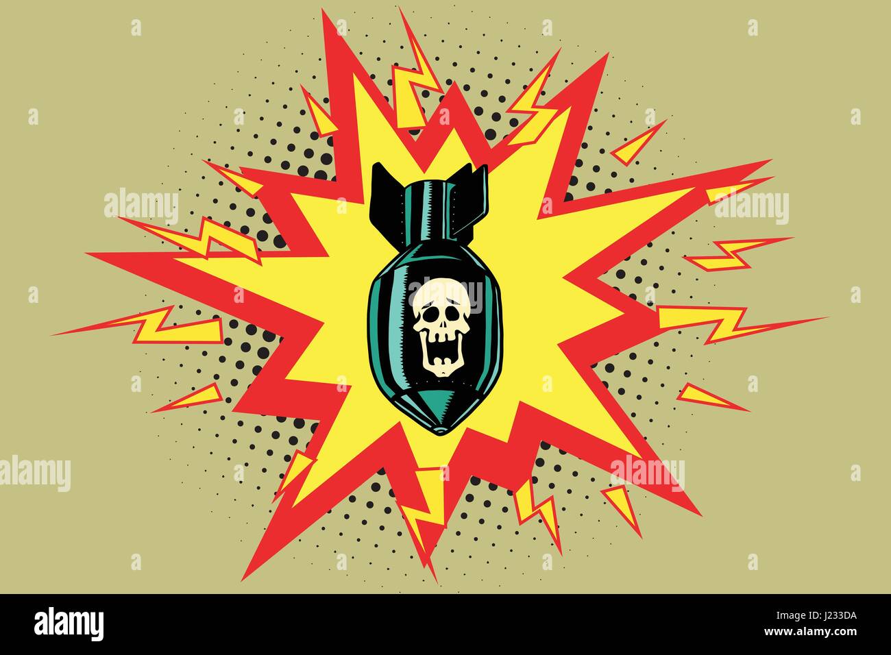 The atomic bomb and skeleton Stock Vector