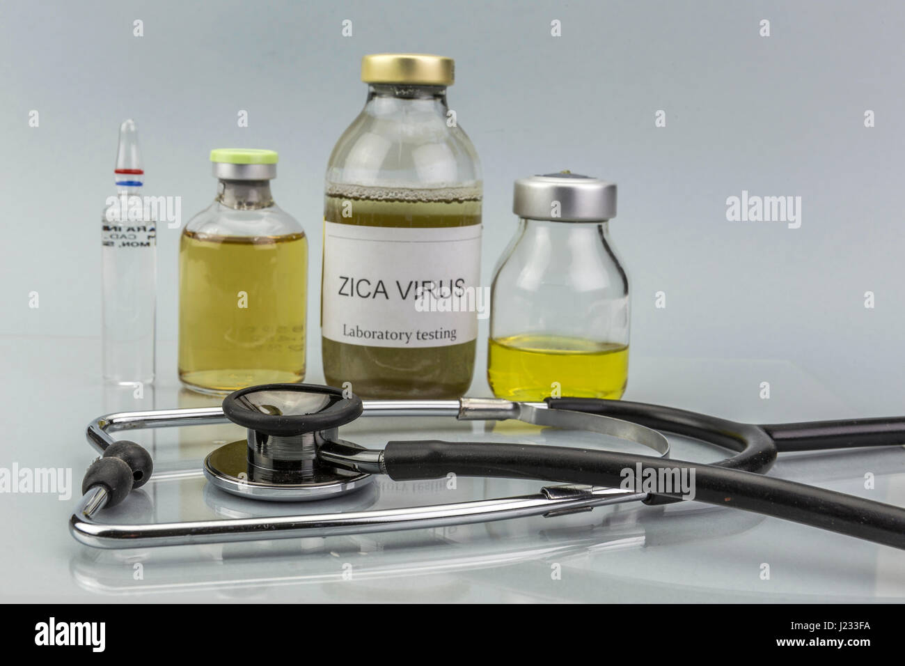 Tests for Research of ZIKA test on white background Stock Photo - Alamy