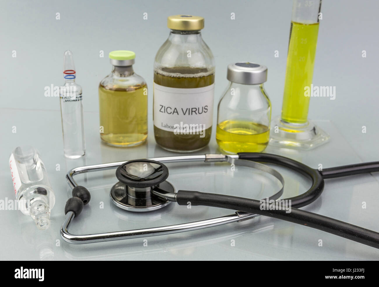 Tests for Research of ZIKA test on white background Stock Photo - Alamy