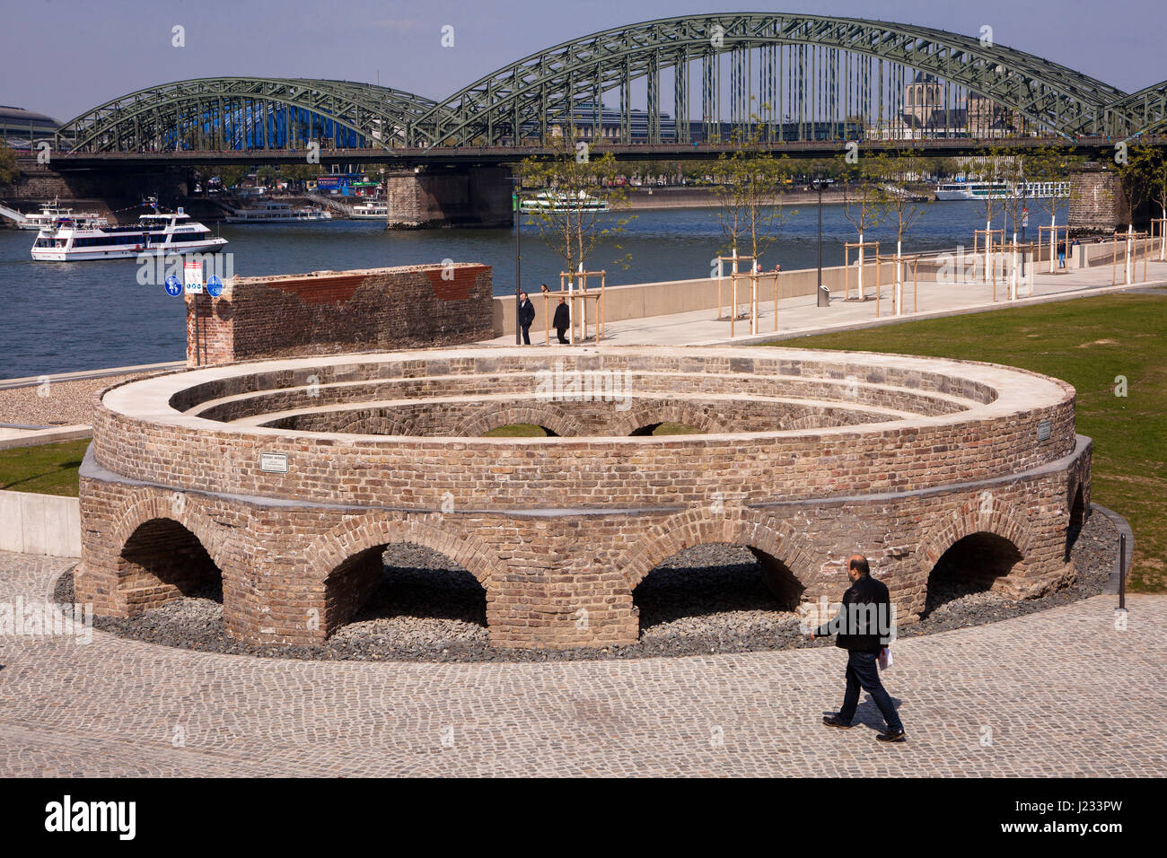 Germany, Cologne,foundation of a former turning platform for steam locomotives in the district Deutz. Stock Photo