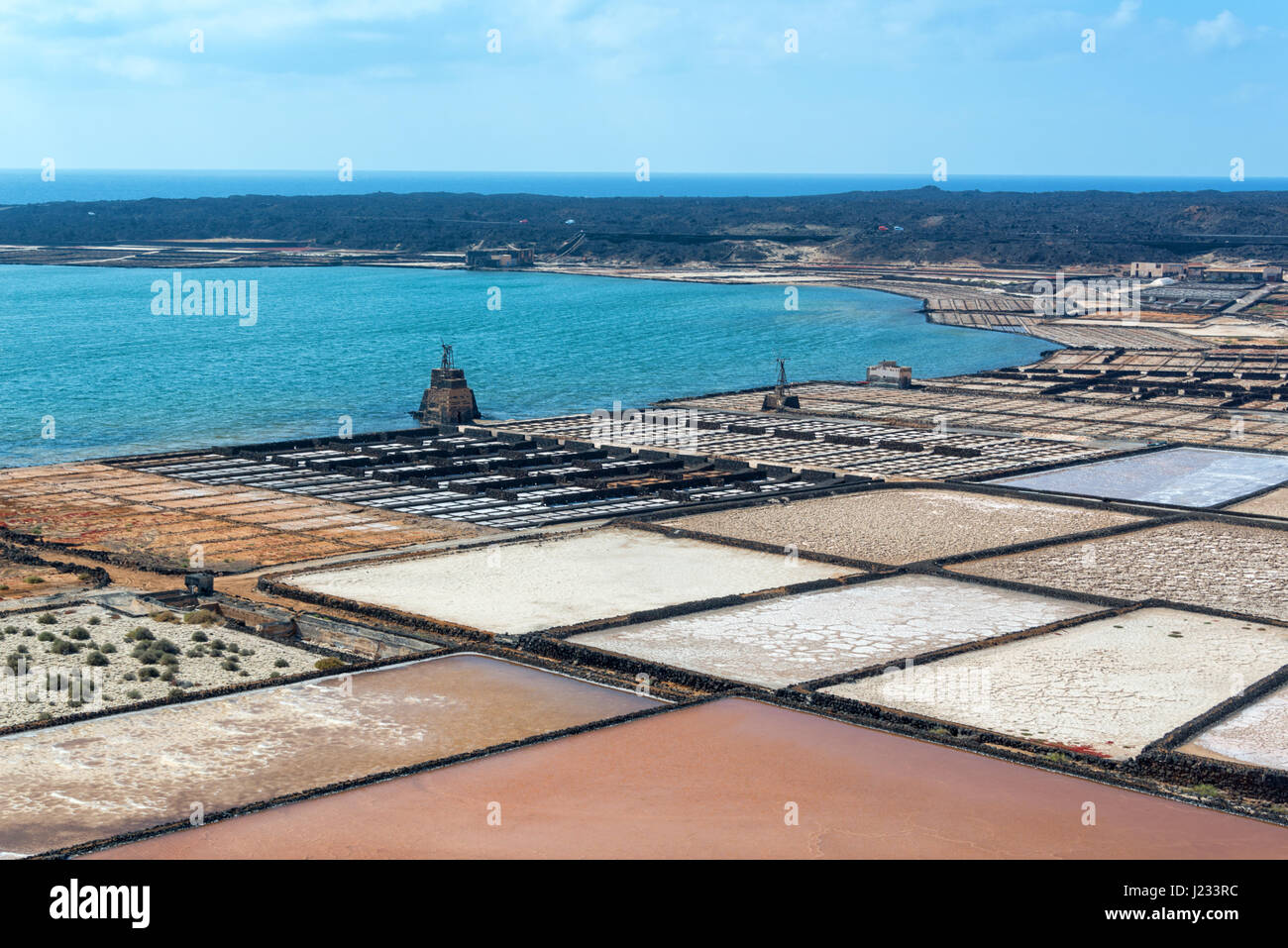 Las Salinas de Janubio, salt marshes in Lanzarote, Canary islands, Spain  Stock Photo - Alamy
