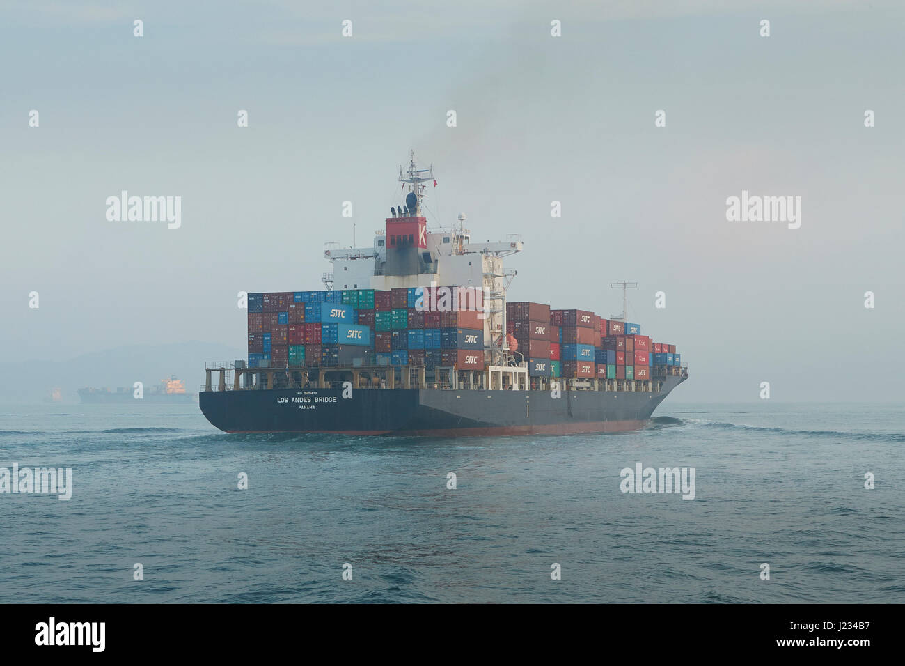 Container Ship, Los Andes Bridge, Entering Victoria Harbour, Hong Kong