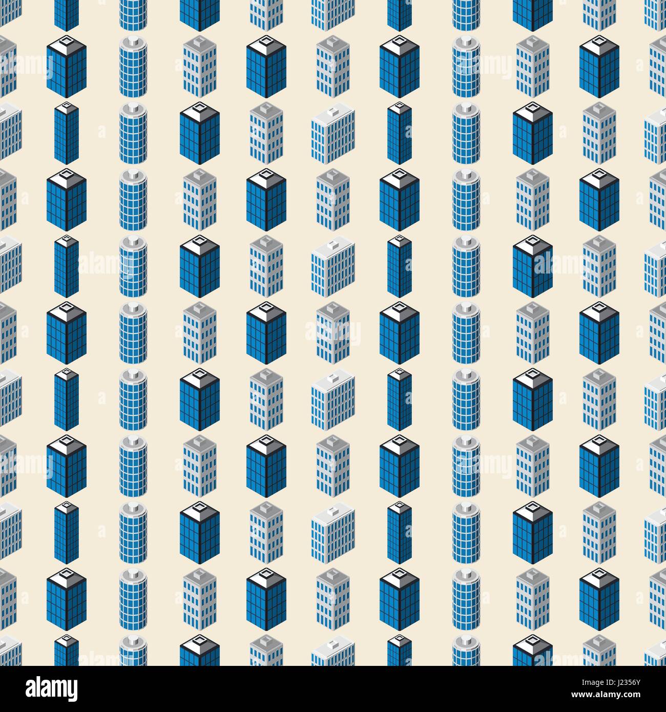 City seamless pattern. Isometric buildings 3d low poly. Vector ...
