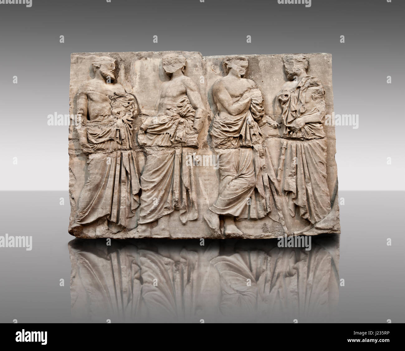 Marble Releif Sculptures from the Parthenon of the Acropolis Athens.  British Museum, London Stock Photo