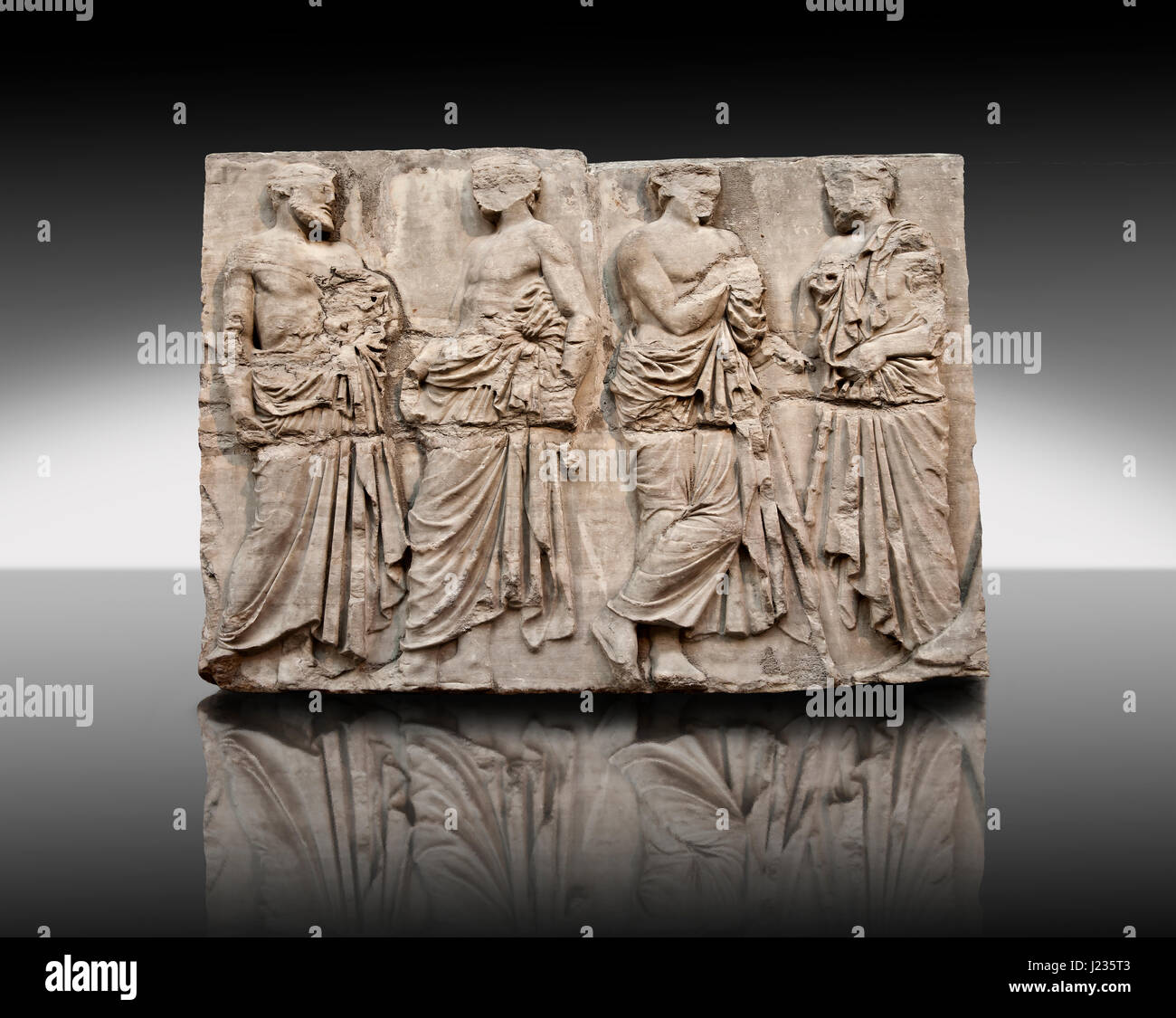 Marble Releif Sculptures from the Parthenon of the Acropolis Athens.  British Museum, London Stock Photo
