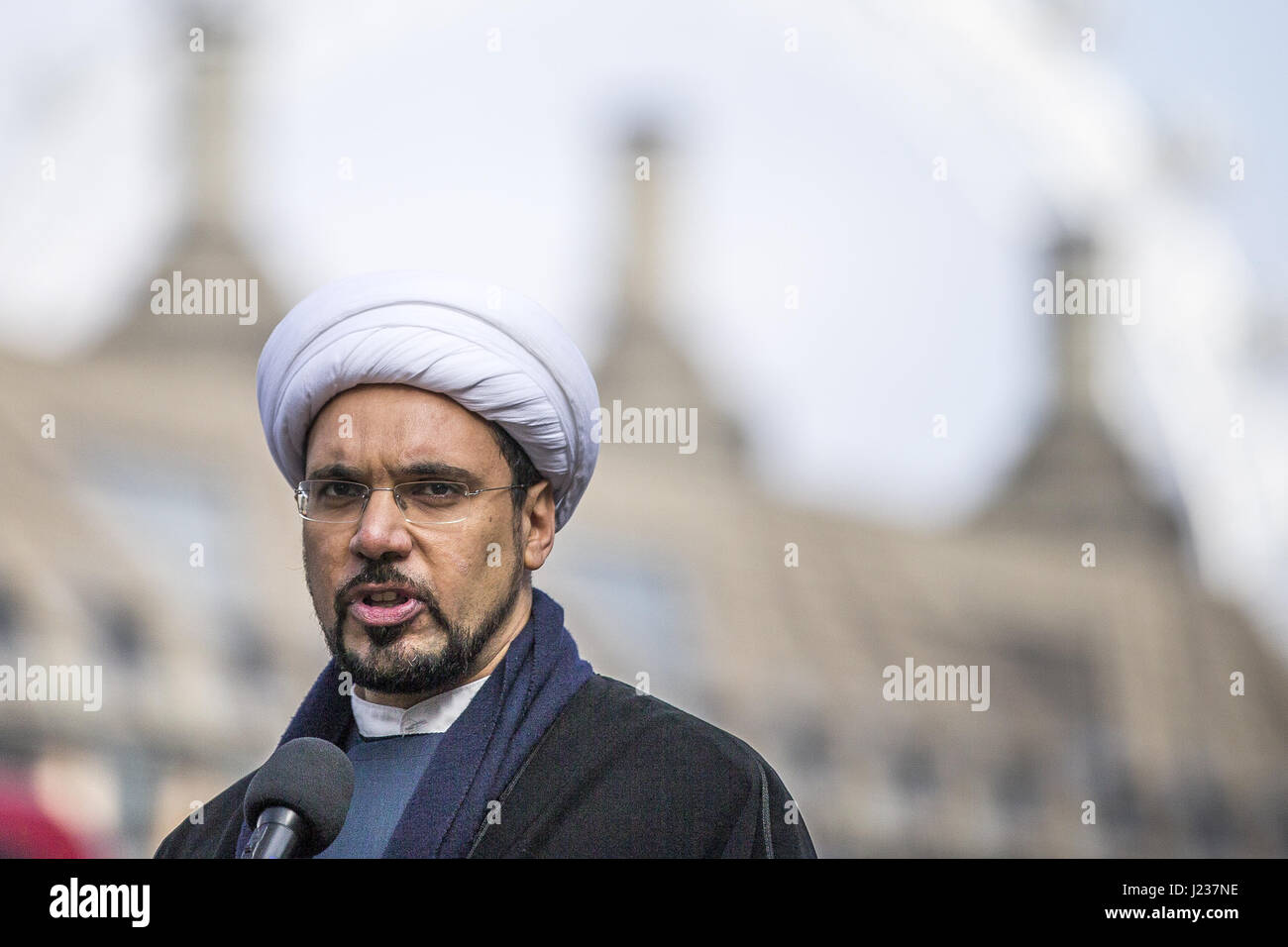 Faith leaders came together for a vigil and held a one minute silence following the terror attack on Westminster on Wednesday (22March17).  Featuring: Mohammed Al-Hilli Where: London, United Kingdom When: 24 Mar 2017 Credit: Luke Dray/WENN.com Stock Photo
