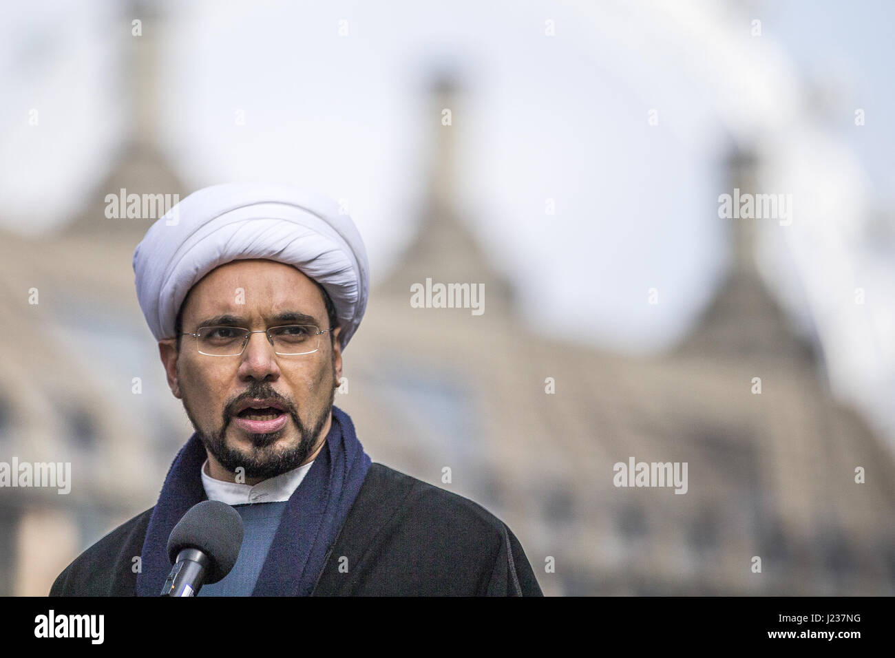 Faith leaders came together for a vigil and held a one minute silence following the terror attack on Westminster on Wednesday (22March17).  Featuring: Mohammed Al-Hilli Where: London, United Kingdom When: 24 Mar 2017 Credit: Luke Dray/WENN.com Stock Photo