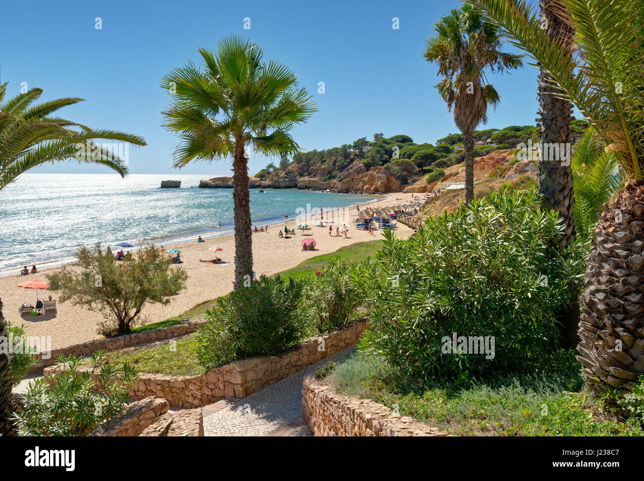 Portugal, the Algarve,Albufeira, praia de Santa Eulalia Stock Photo