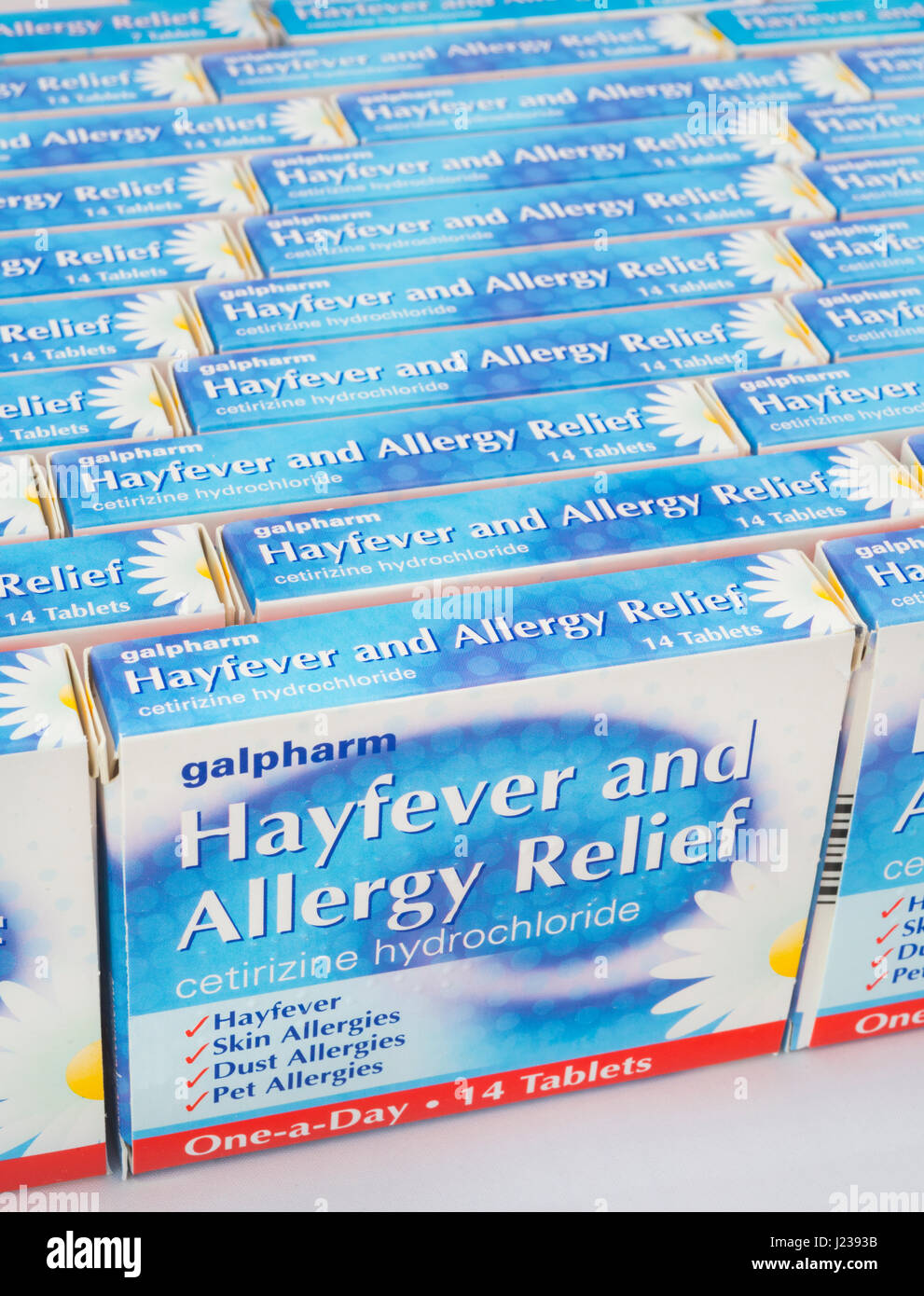 Hayfever and allergy relief tablets. Stock Photo