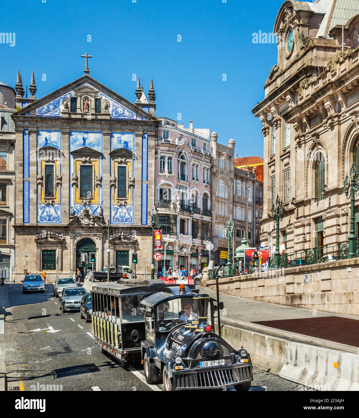 Portugal, Region Norte, Porto, Saint Anthony's Church Congregados and Sao Bento Train Station Stock Photo