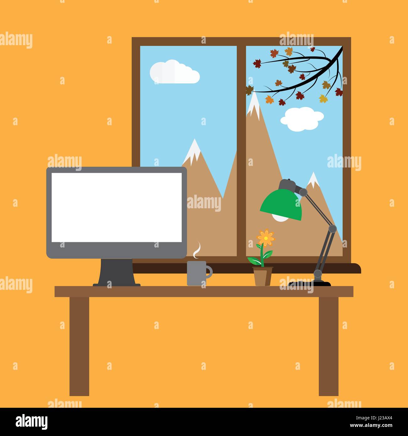 Office interior Stock Vector Images - Alamy