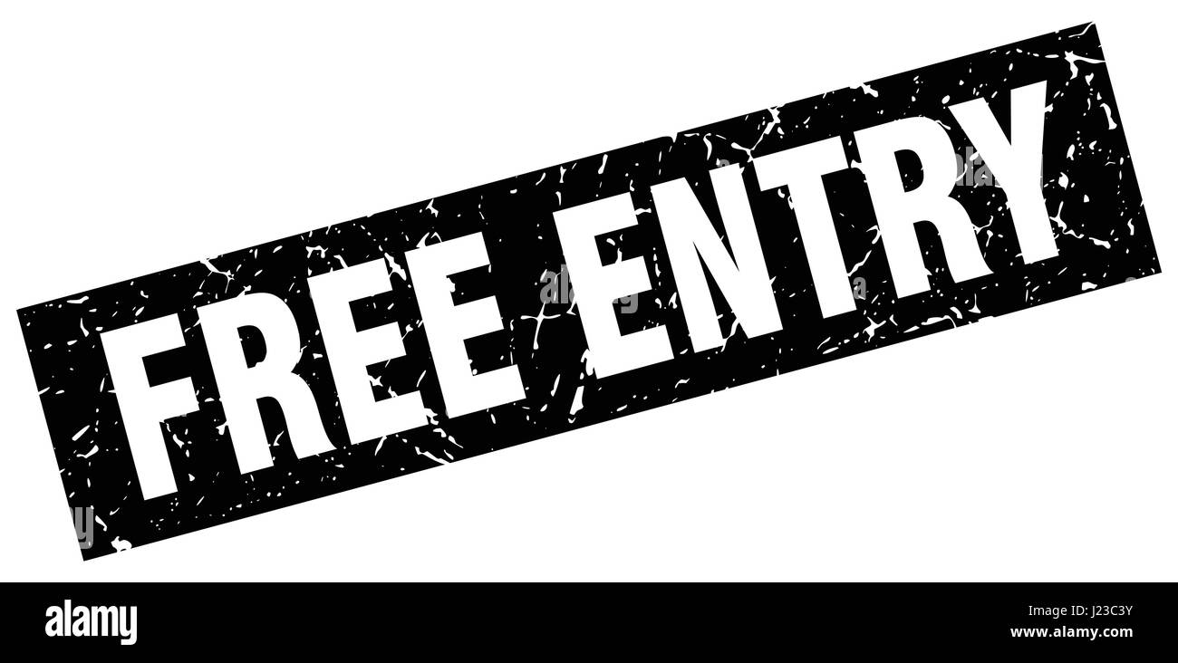 square grunge black free entry stamp Stock Vector