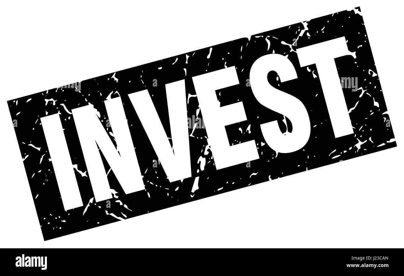 square grunge black invest stamp Stock Vector Image & Art - Alamy
