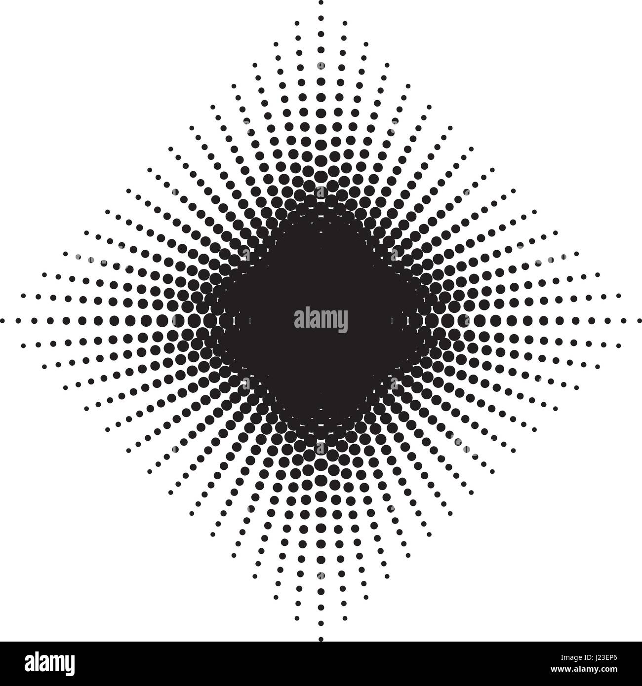 Halftone radial pattern background. Vector dots texture retro. Abstract ...
