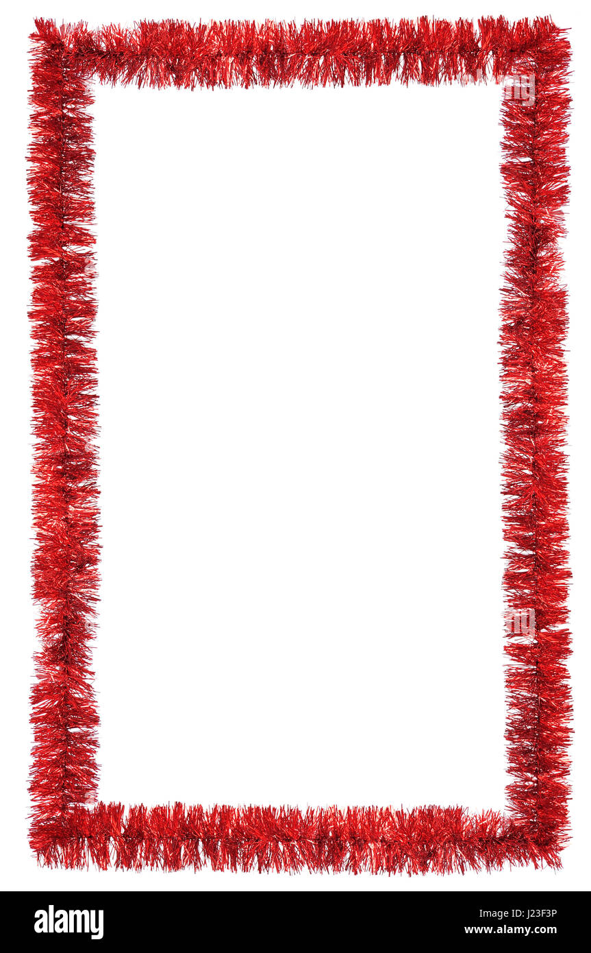 Tinsel frame isolated on white background Stock Photo Alamy