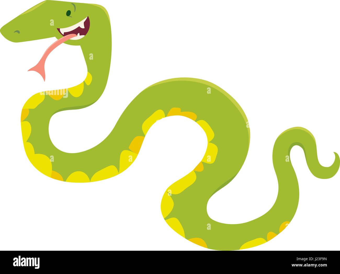 Cartoon Illustration of Cute Snake Animal Character Stock Vector