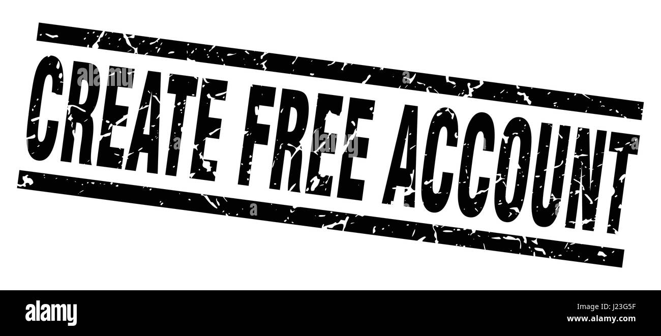 square grunge black create free account stamp Stock Vector Image & Art ...