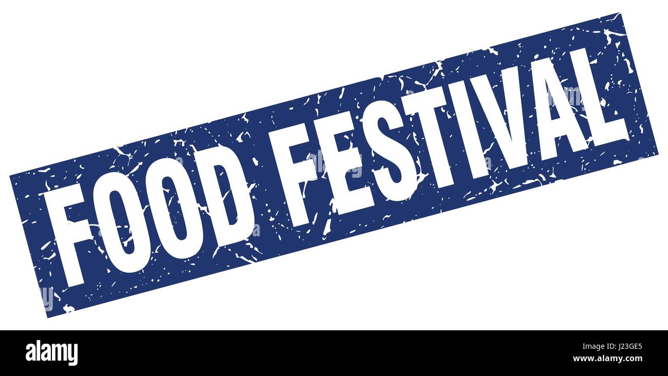 square grunge blue food festival stamp Stock Vector Image & Art - Alamy