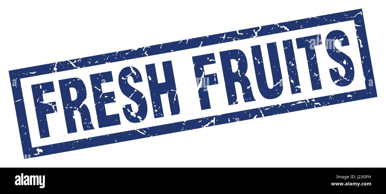 square grunge blue fresh fruits stamp Stock Vector Image & Art - Alamy