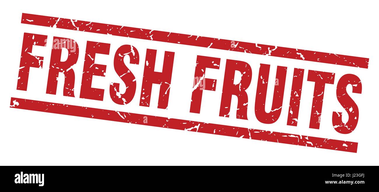 square grunge red fresh fruits stamp Stock Vector Image & Art - Alamy