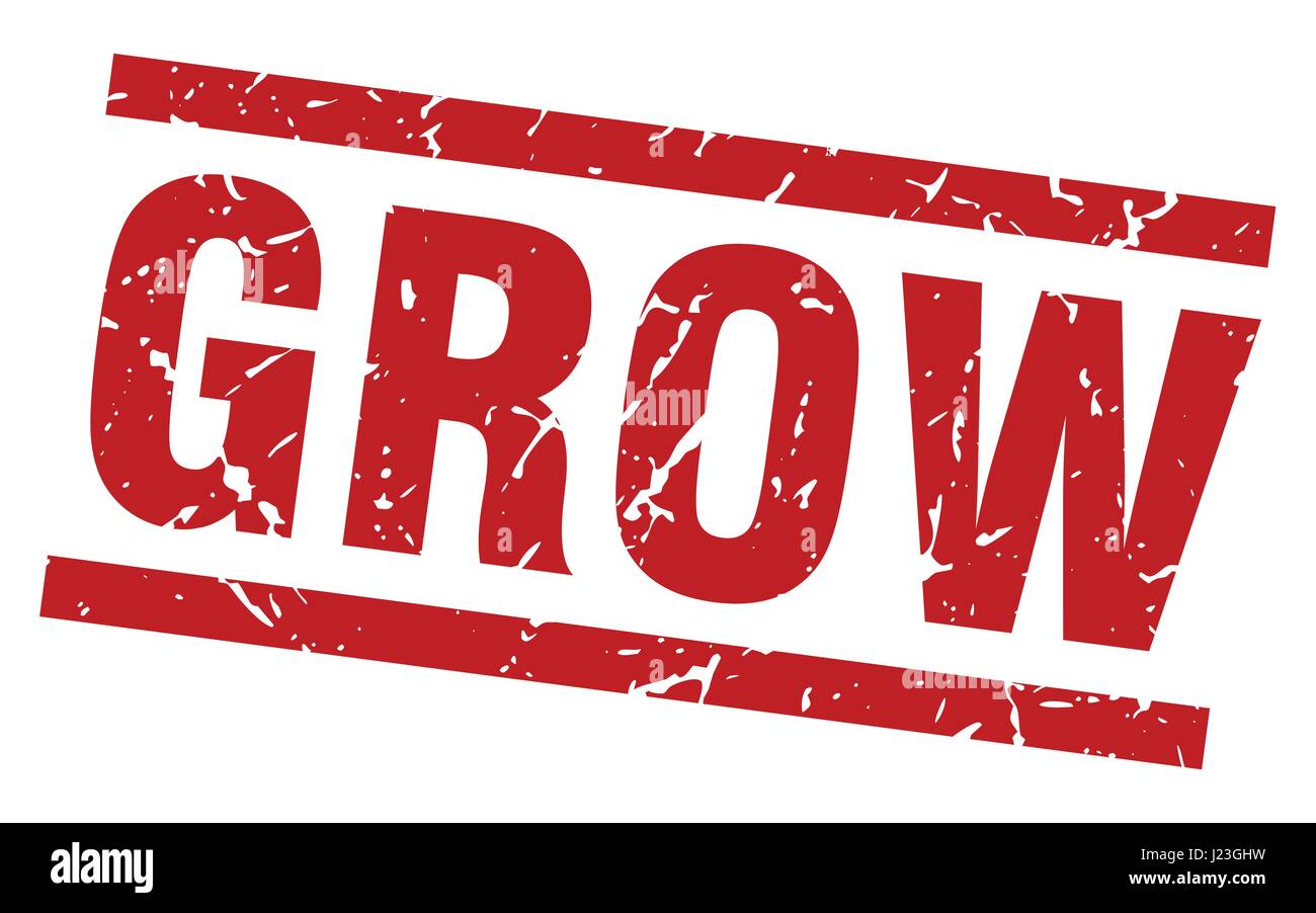square grunge red grow stamp Stock Vector Image & Art - Alamy