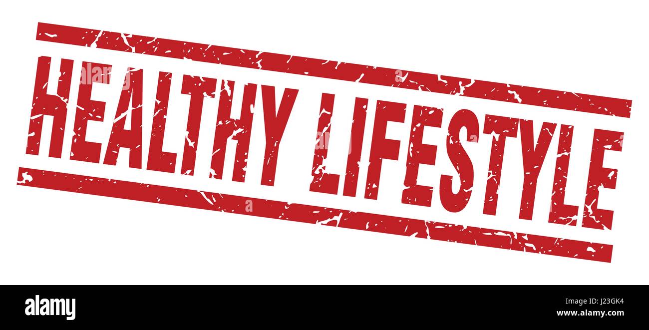 square grunge red healthy lifestyle stamp Stock Vector Image & Art - Alamy