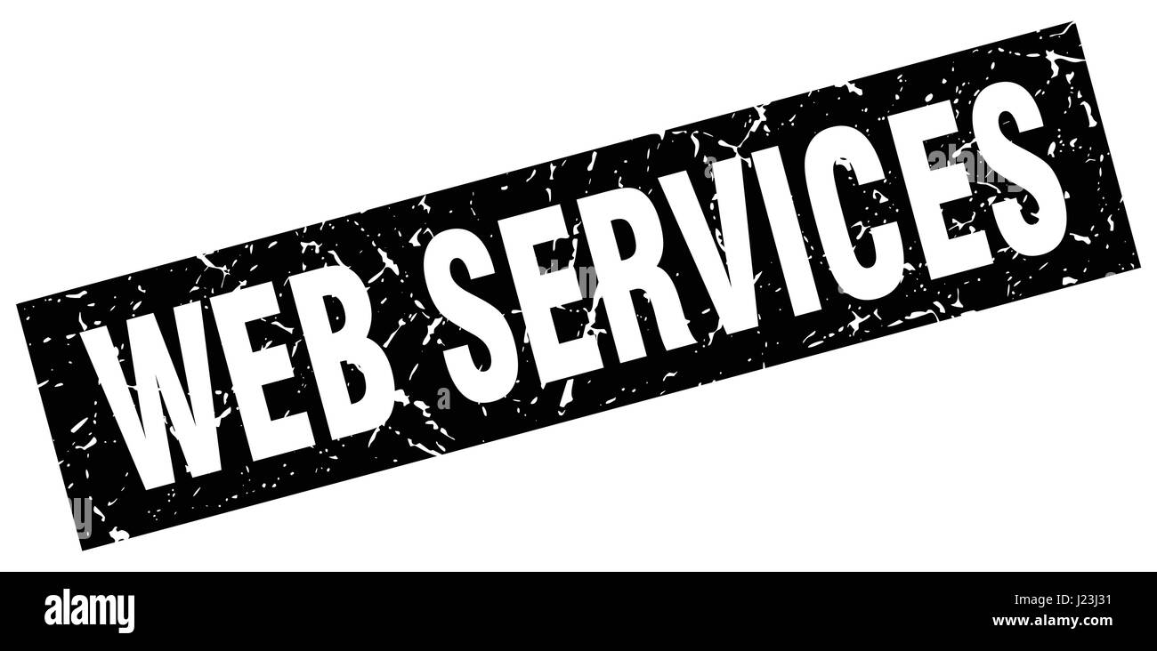 square grunge black web services stamp Stock Vector Image & Art - Alamy