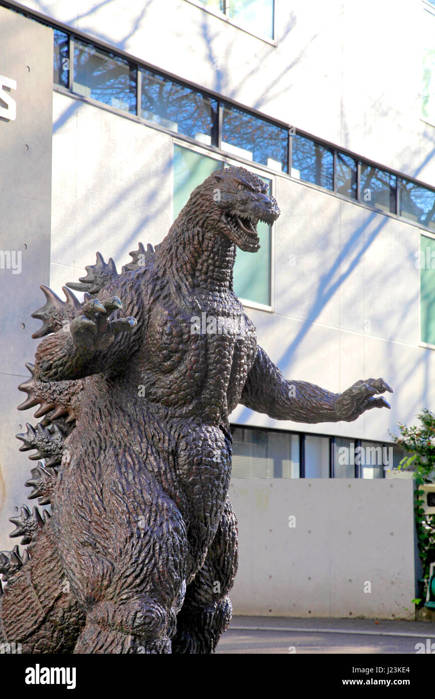 Godzilla Statue at Toho Studio Setagaya Tokyo Japan Stock Photo