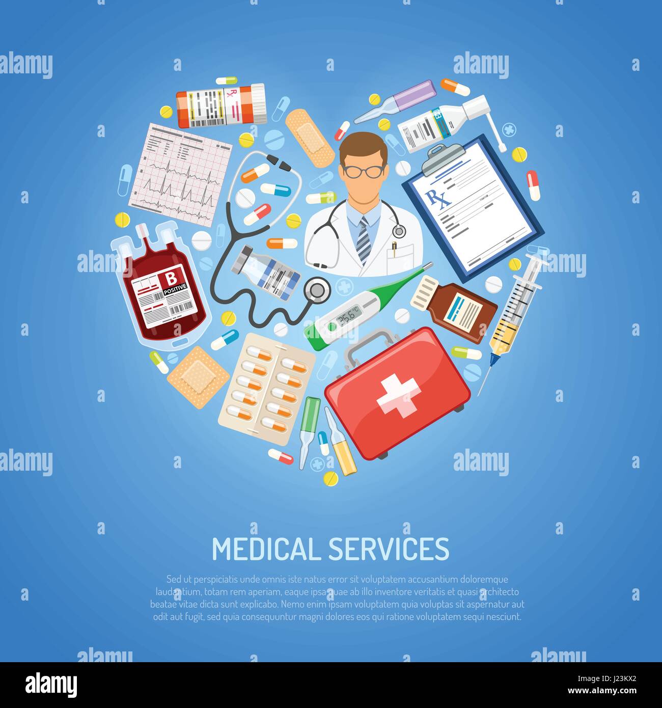 medicine and healthcare concept Stock Vector