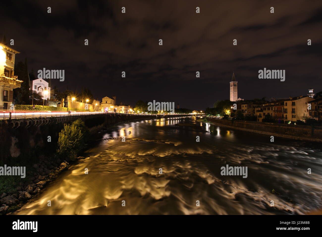 Verona by night Stock Photo - Alamy