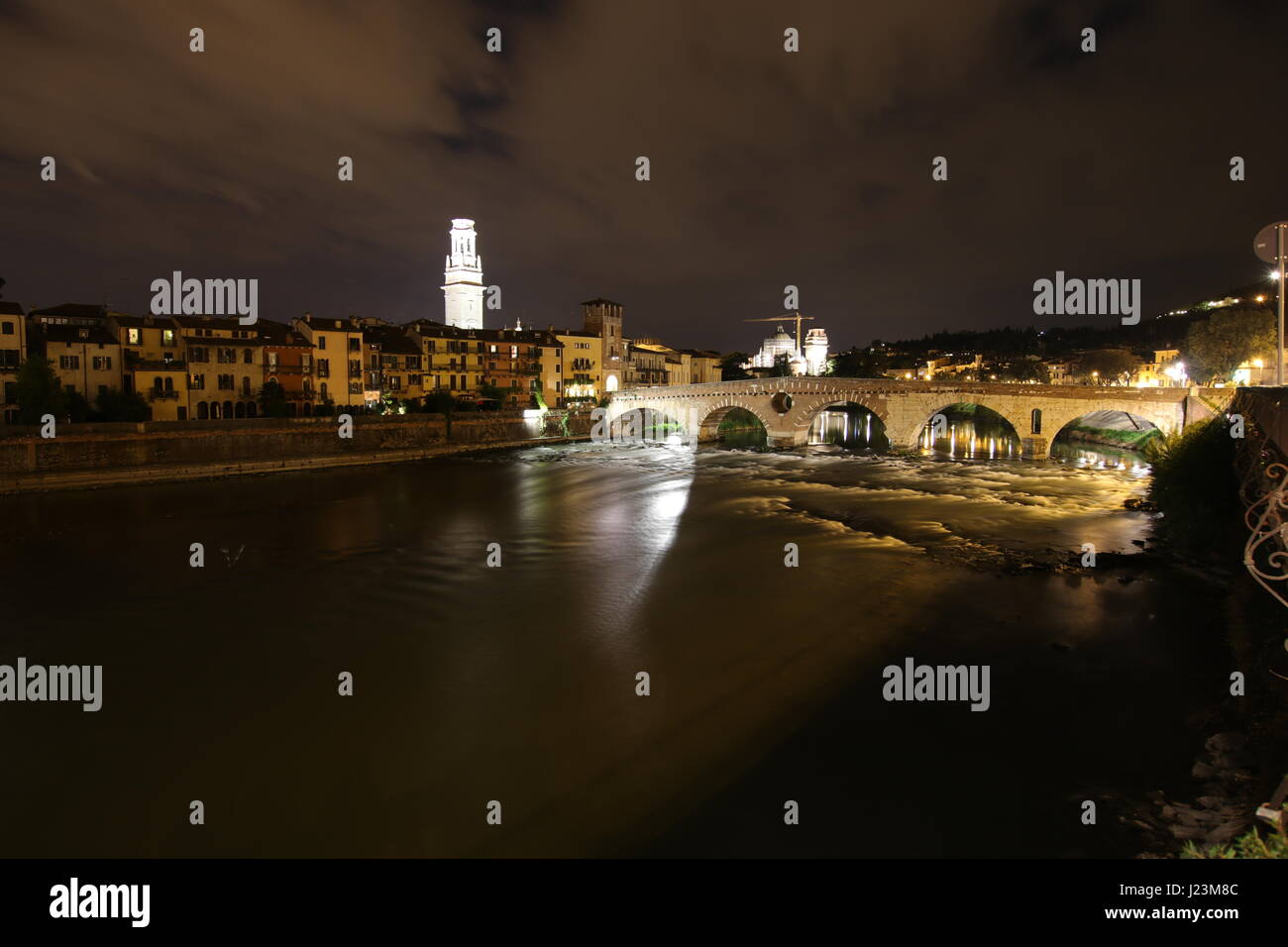 Verona by night Stock Photo - Alamy