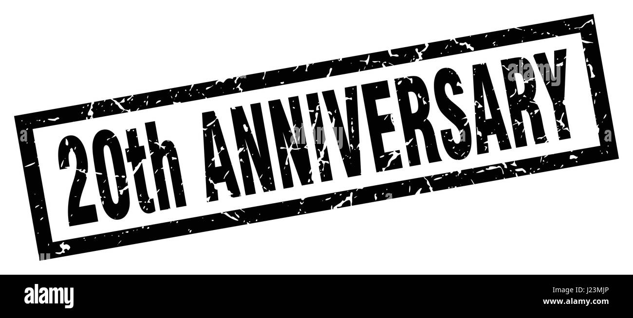 square grunge black 20th anniversary stamp Stock Vector Image & Art - Alamy