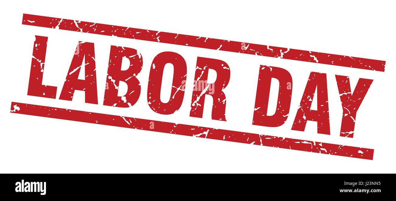 square grunge red labor day stamp Stock Vector Image & Art - Alamy