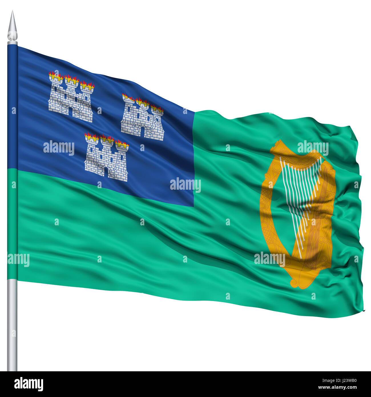Dublin City Flag on Flagpole Stock Photo Alamy