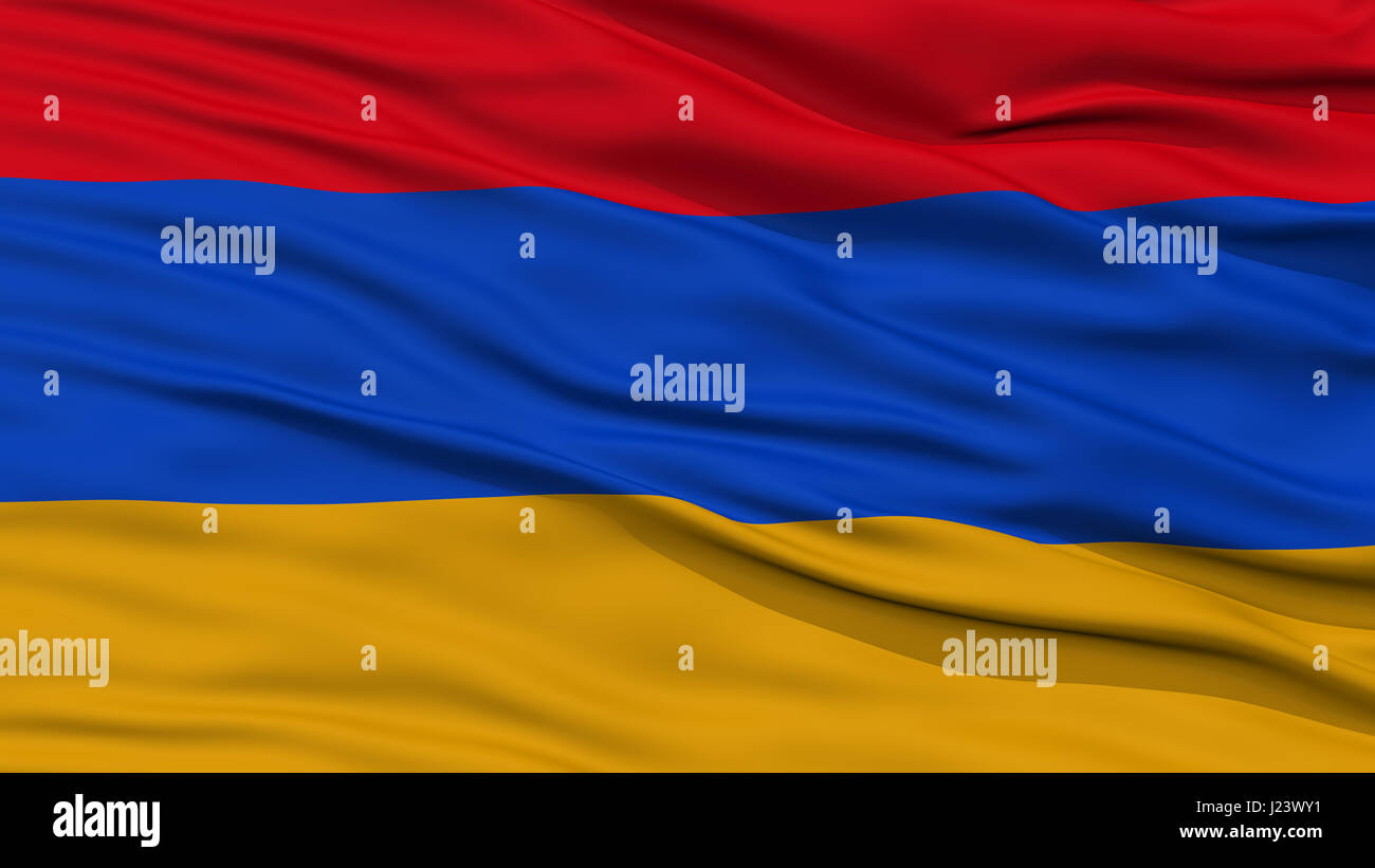 Closeup Armenia Flag Stock Photo