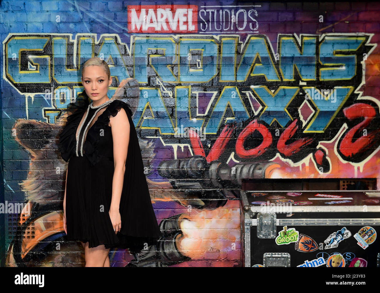 Pom Klementieff attending The European Premiere of Guardians of the Galaxy Vol. 2 held at the Eventim Apollo, London. Stock Photo