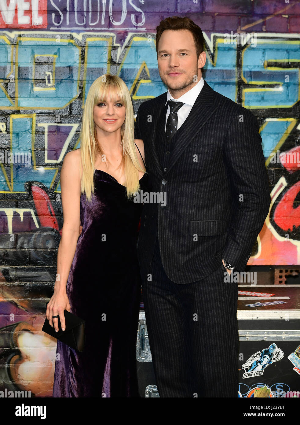 Chris Pratt and Anna Faris attending The European Premiere of Guardians of the Galaxy Vol. 2 held at the Eventim Apollo, London. Stock Photo