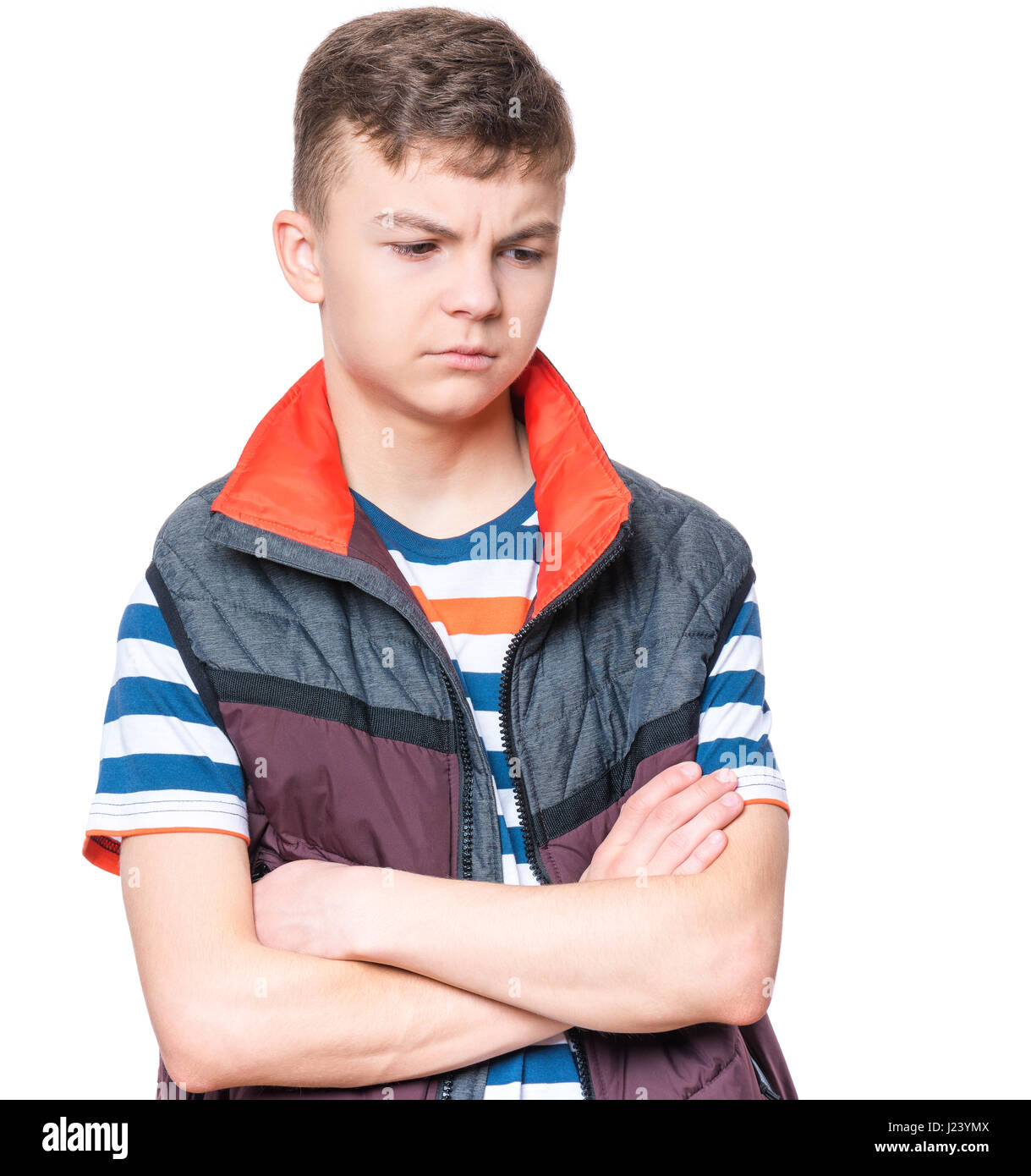 Emotional portrait of teen boy Stock Photo