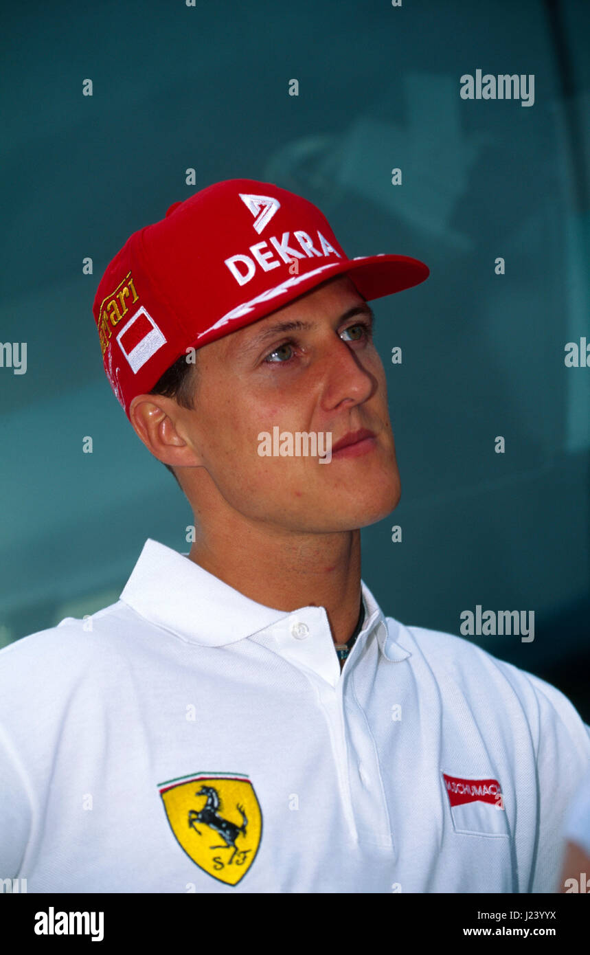 F1, Ferrari, Michael Schumacher,British GP 1996, Siverstone Stock Photo